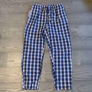 Blue Plaid Pajama PJ Pants with pockets size Medium